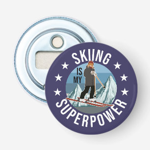 Skifahren ist meine Supermacht Flaschenöffner