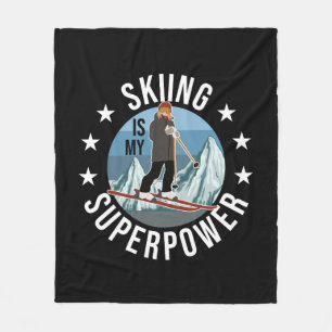 Skifahren ist meine Supermacht Fleecedecke