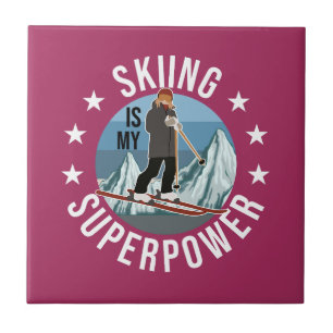 Skifahren ist meine Supermacht Fliese
