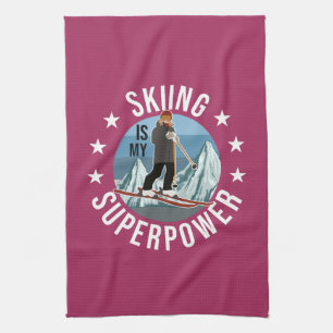 Skifahren ist meine Supermacht Geschirrtuch