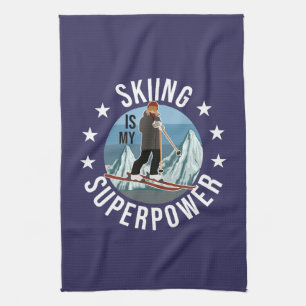 Skifahren ist meine Supermacht Geschirrtuch
