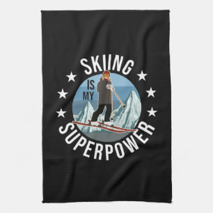Skifahren ist meine Supermacht Geschirrtuch