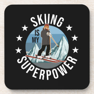 Skifahren ist meine Supermacht Getränkeuntersetzer