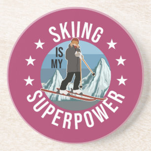 Skifahren ist meine Supermacht Getränkeuntersetzer