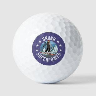 Skifahren ist meine Supermacht Golfball
