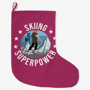 Skifahren ist meine Supermacht Großer Weihnachtsstrumpf