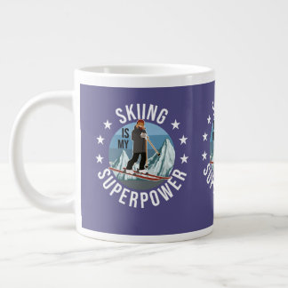 Skifahren ist meine Supermacht Jumbo-Tasse