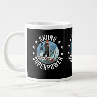 Skifahren ist meine Supermacht Jumbo-Tasse