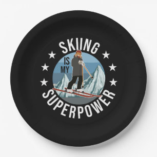 Skifahren ist meine Supermacht Pappteller