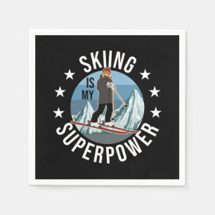 Skifahren ist meine Supermacht Serviette