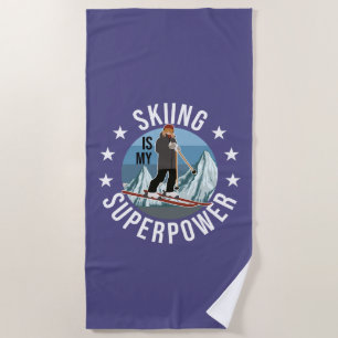 Skifahren ist meine Supermacht Strandtuch