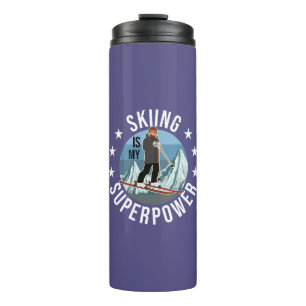 Skifahren ist meine Supermacht Thermosbecher
