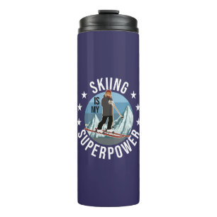 Skifahren ist meine Supermacht Thermosbecher