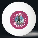 Skifahren ist meine Supermacht Tischtennisball<br><div class="desc">Funny Winter Ski Sport Illustration,  zeigt Berggrafik und eine Frau auf Ski,  und das Sprichwort: Ski ist meine Supermacht und kleine Sterne. Dies ist das ideale Geschenk für alle,  die Ski fahren,  Berge und Wintersport Lieben.</div>