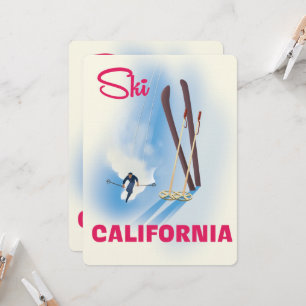 Skifahren Kalifornien Reiseplakat