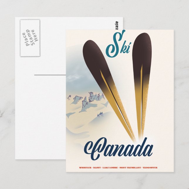 Skifahren Kanada Postkarte (Vorne/Hinten)