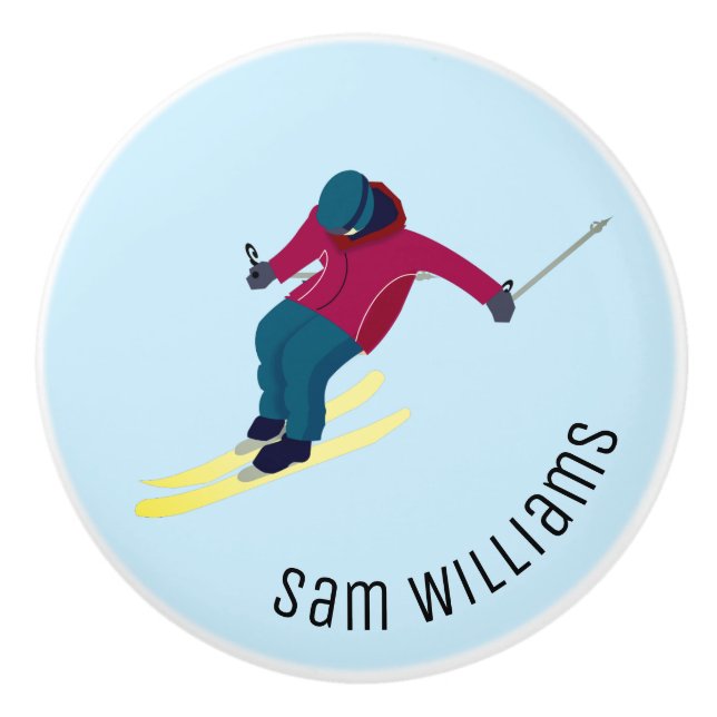 Skifahren Keramikknauf (Vorderseite)