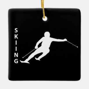 Skifahren Keramikornament