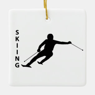 Skifahren Keramikornament