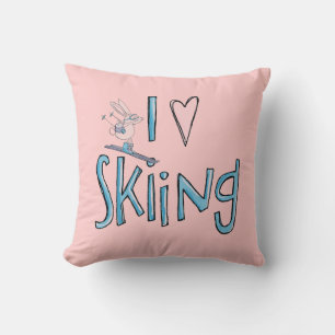 Skifahren Liebe niedliches sonniges dekoratives Ki Kissen