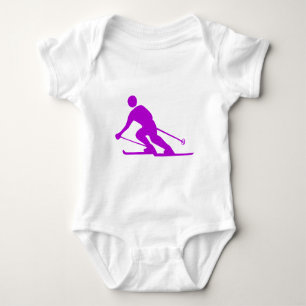 Skifahren - Lila Baby Strampler