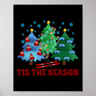 Skifahren Lover Xmas Skifahren Weihnachten Baum We Poster