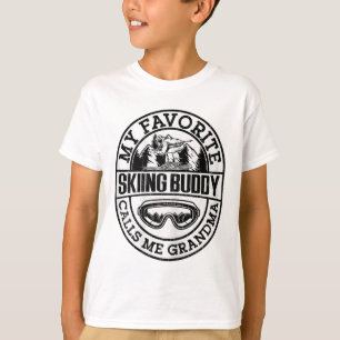 Skifahren Lustiger Skifahrender Oma Schnee Ski Lie T-Shirt