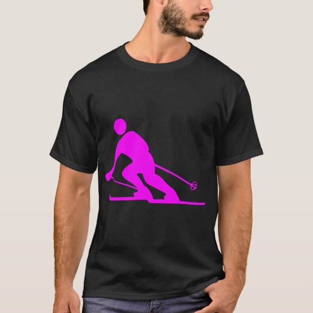 Skifahren - Magenta T-Shirt (Vorderseite)