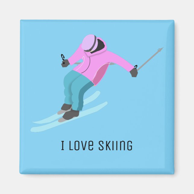 Skifahren Magnet (Vorne)