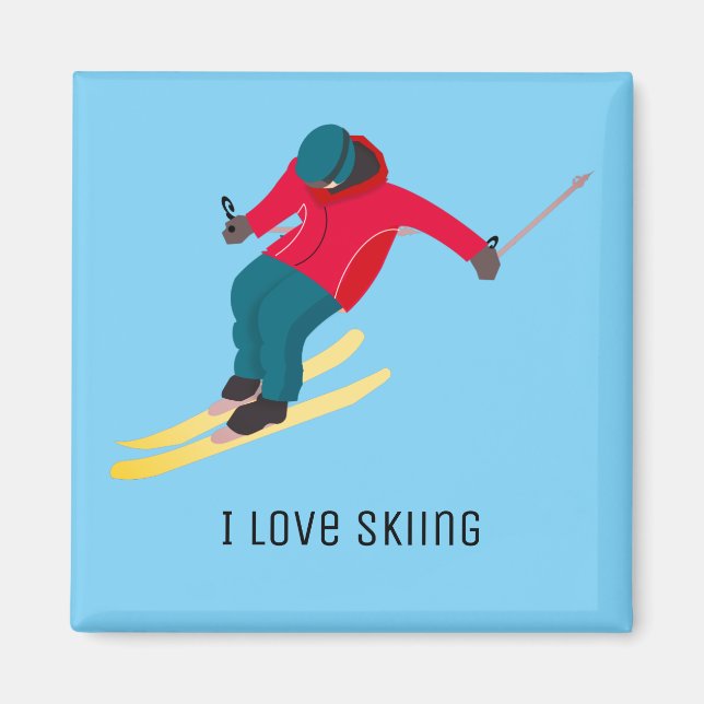 Skifahren Magnet (Vorne)