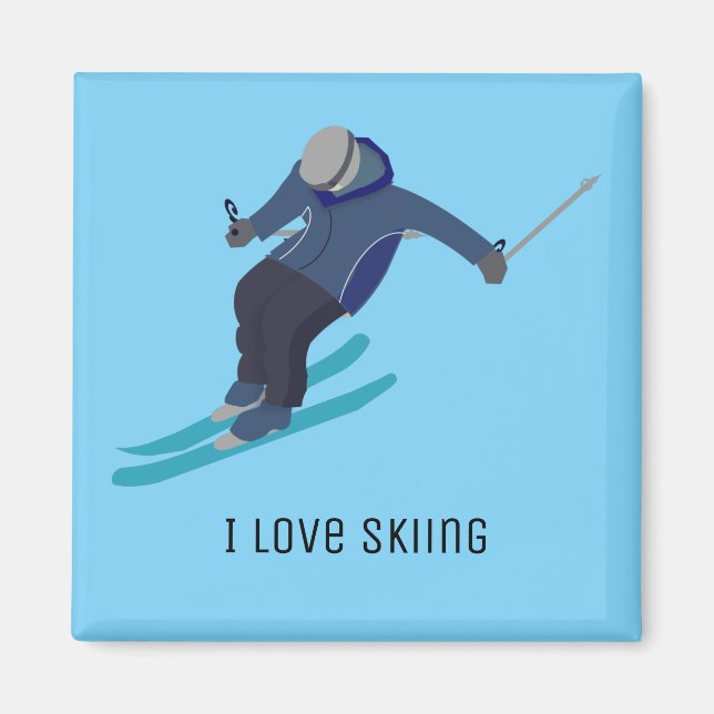 Skifahren Magnet (Vorne)