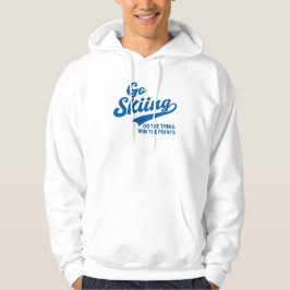 Skifahren – Minimales Winter-Sport-Typografie-Desi Hoodie