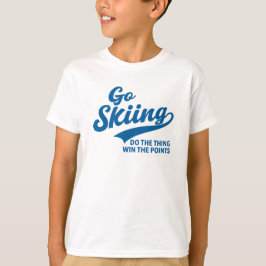 Skifahren – Minimales Winter-Sport-Typografie-Desi T-Shirt