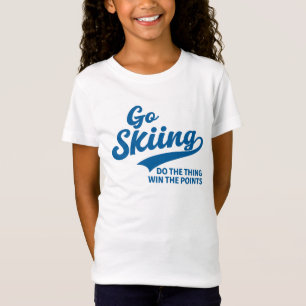 Skifahren – Minimalistisches Winter-Sport-Typograf T-Shirt