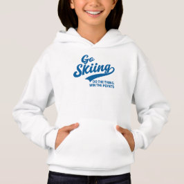 Skifahren – Minimalistisches Wintersport-Typografi Hoodie