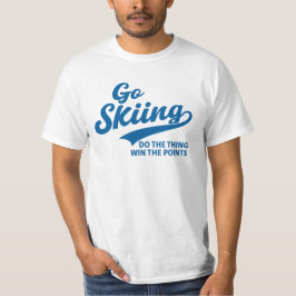 Skifahren – Minimalistisches Wintersport-Typografi T-Shirt