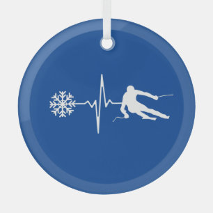 Skifahren Ornament Aus Glas