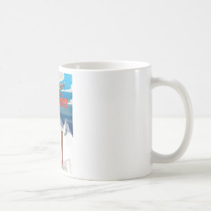 Skifahren Österreich Vintage-Reiseposter Kaffeetasse