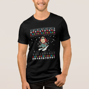 Skifahren Pinguin Weihnachten Tri-Blend Shirt