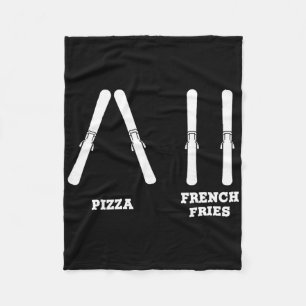 Skifahren Pizza Pommes Frites Lustig Anfänger Schn Fleecedecke