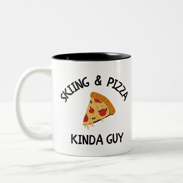 Skifahren & Pizza-Typ Zweifarbige Tasse (Links)