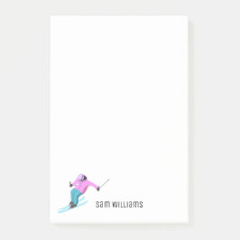 Skifahren Post-it Klebezettel