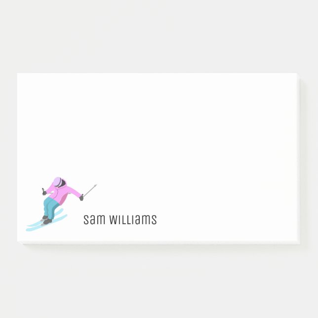 Skifahren Post-it Klebezettel (Vorderseite)