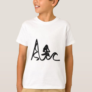 Skifahren Radfahren Surfen Berge Ozeanwellen Spaß T-Shirt