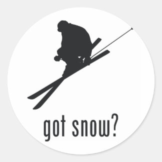 Skifahren Runder Aufkleber