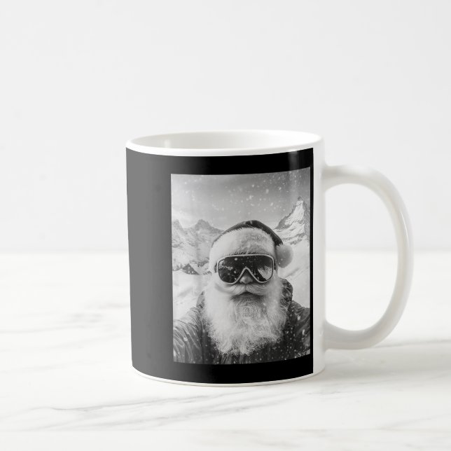 Skifahren Santa Selfie Weihnachten  Kaffeetasse (Rechts)