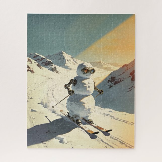 Skifahren Schneemann  (Vertikal)