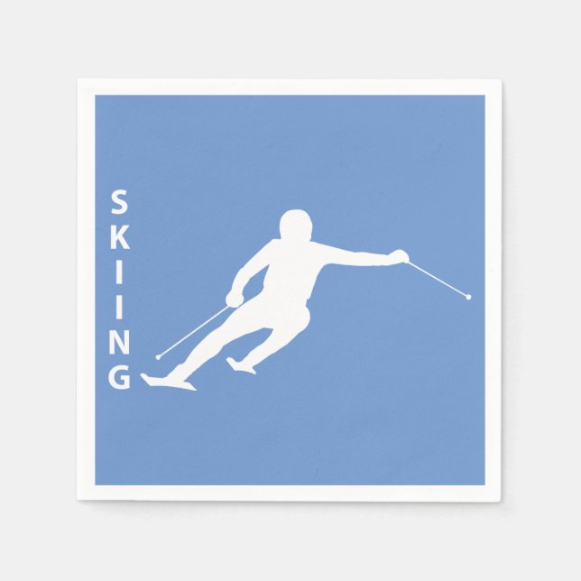 Skifahren Serviette (Vorderseite)