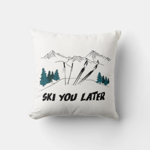 Skifahren Sie später Ski Resort Winterlandschaft Kissen