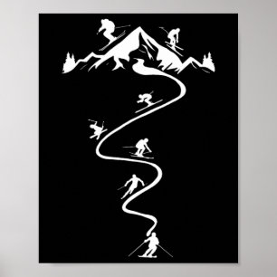 Skifahren Ski Alpin Poster